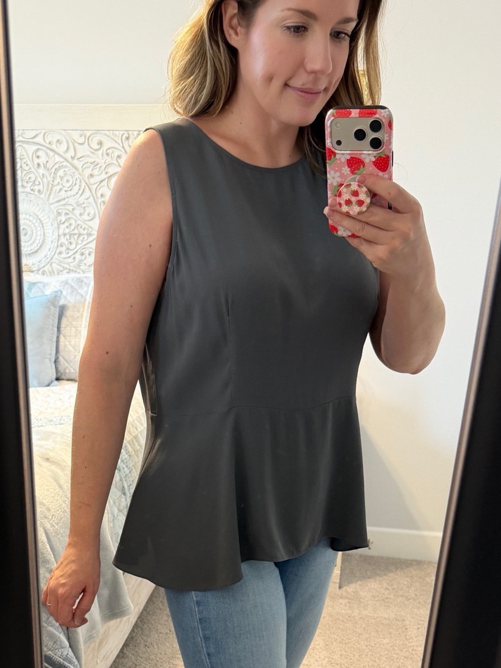 Eileen Fisher Silk Peplum Tank